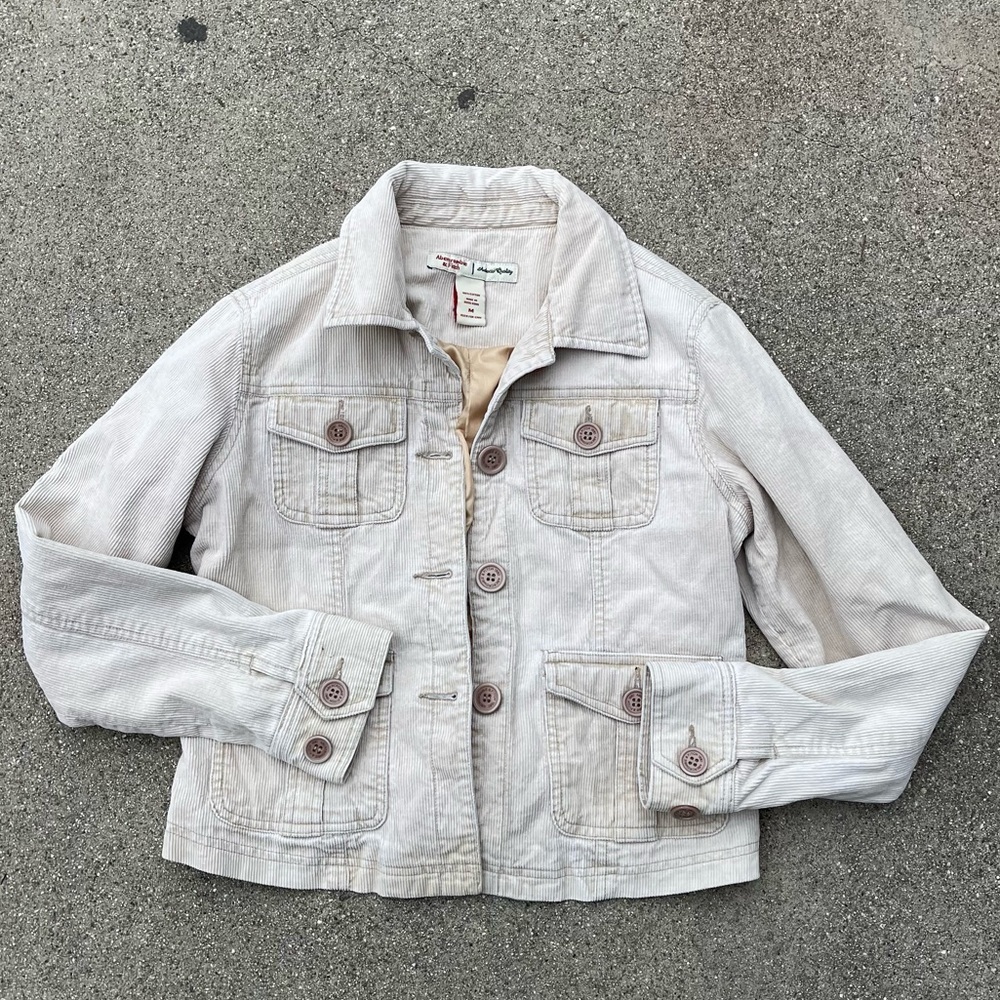 Abercrombie & Fitch Cream Jean Jacket